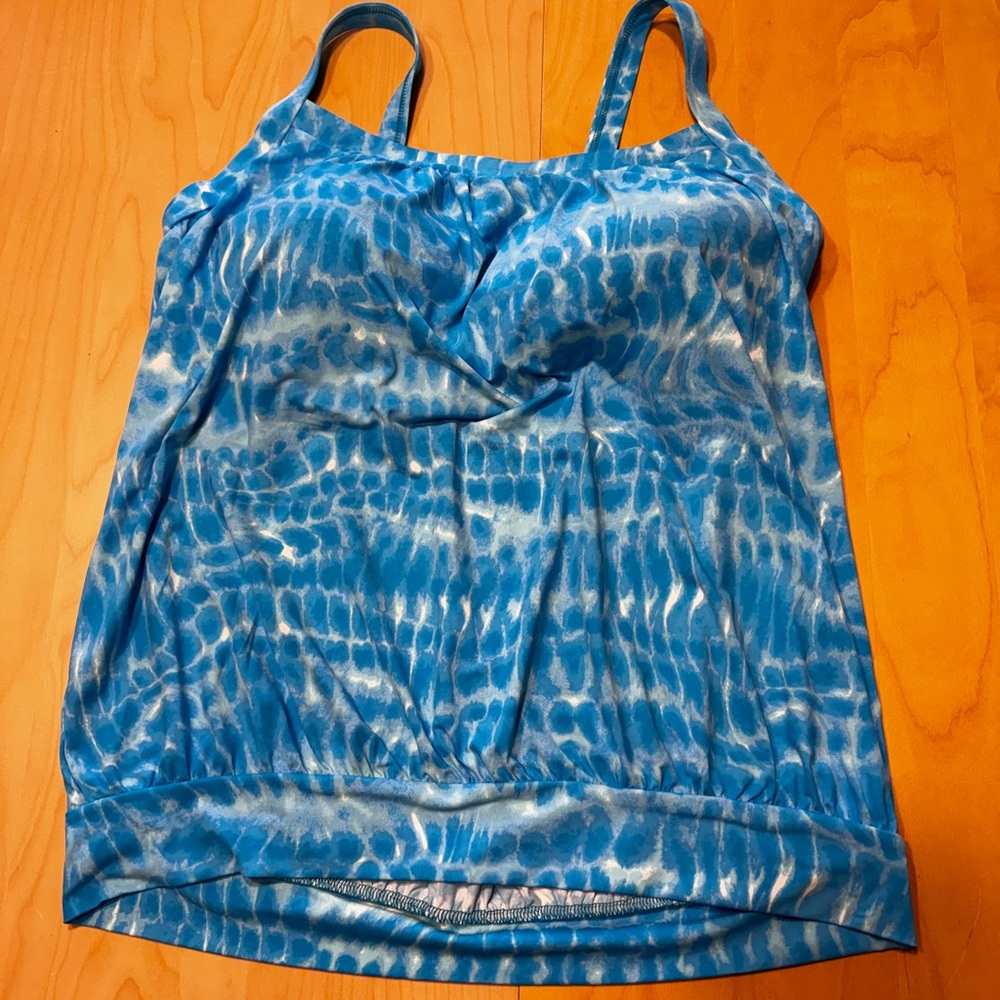Women's Chlorine Resistant Blouson Tankini Swimsuit Top
